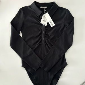 NWT! Zara Black Fringed Bodysuit • Size Medium